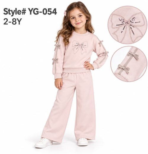Girls 2pc Sequins Bow Sleeve Tracksuit (2-8y)
