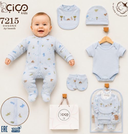 Baby Boys Dinosaur 5pc Gift Set (0-9m)