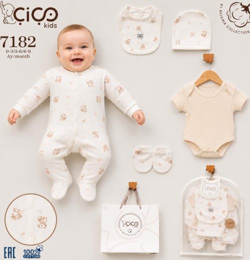 Baby Teddy Bear 5pc Gift Set (0-9m)