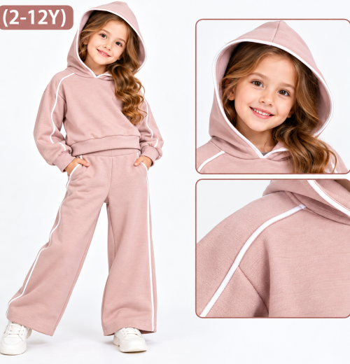 Girls 2pc Hooded Piping Tracksuit (2-12y)