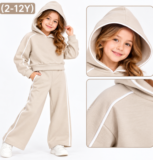 Girls 2pc Hooded Piping Tracksuit (2-12y)