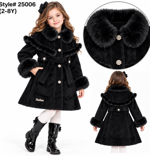 Girls Faux Fur Winter Coat (2-12y)