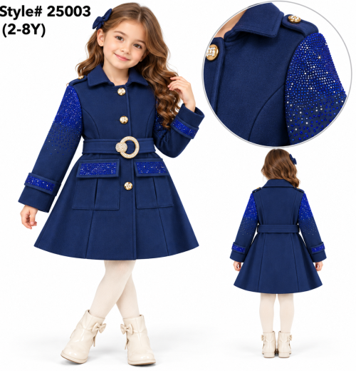 Girls Sequins Double Pocket Coat (2-8y)