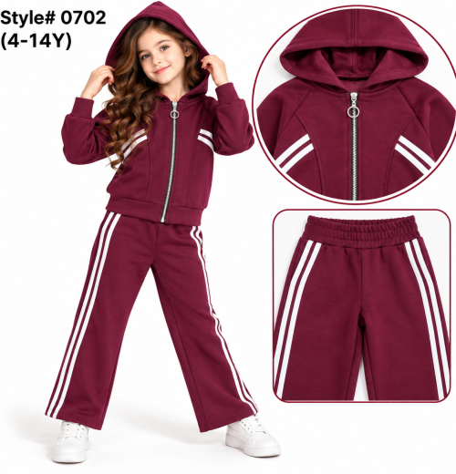 Girls 2pc Hooded Zip Tracksuit (4-14y)