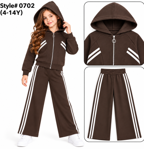 Girls 2pc Hooded Zip Tracksuit (4-14y)