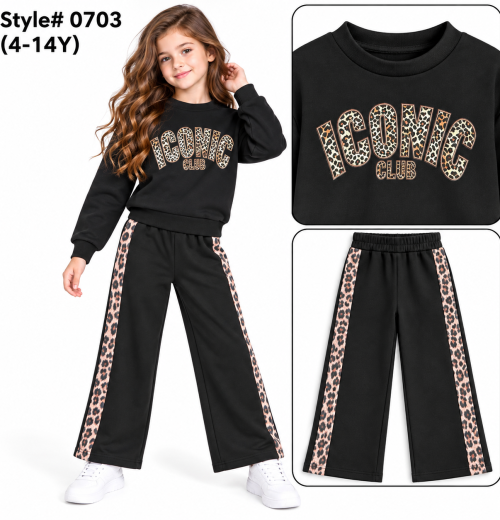 Girls 2pc ICONIC Leopard Tracksuit (4-14y)