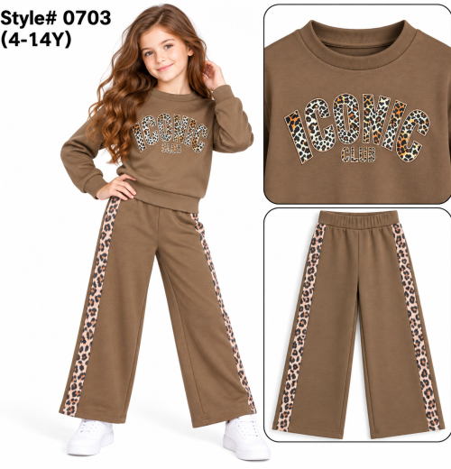 Girls 2pc ICONIC Leopard Tracksuit (4-14y)