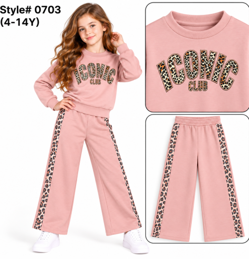 Girls 2pc ICONIC Leopard Tracksuit (4-14y)