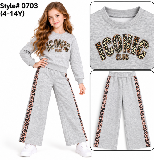Girls 2pc ICONIC Leopard Tracksuit (4-14y)
