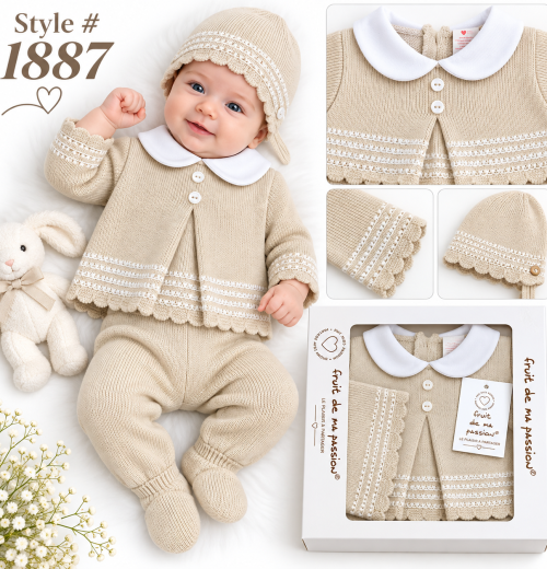 Baby Girls 3pc Knitted Gift Set (NB)