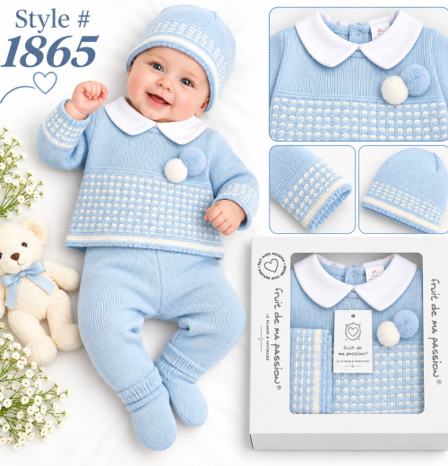 Baby Boys 3pc Knitted Gift Set (NB)