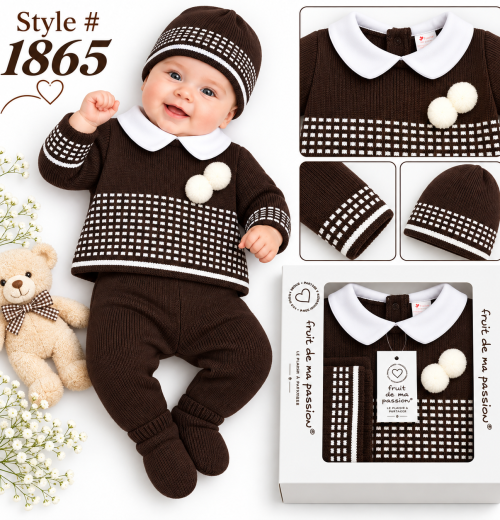 Baby Boys 3pc Knitted Gift Set (NB)