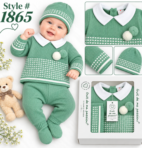 Baby Boys 3pc Knitted Gift Set (NB)