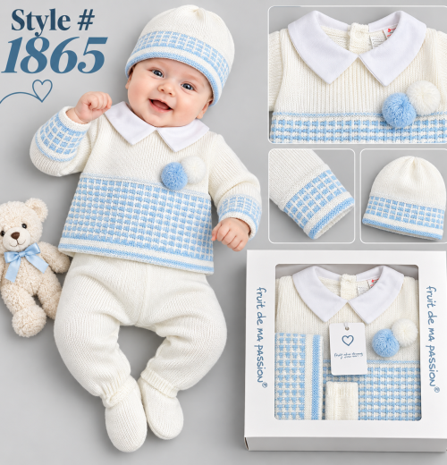 Baby Boys 3pc Knitted Gift Set (NB)