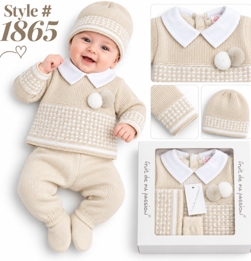 Baby Boys 3pc Knitted Gift Set (NB)