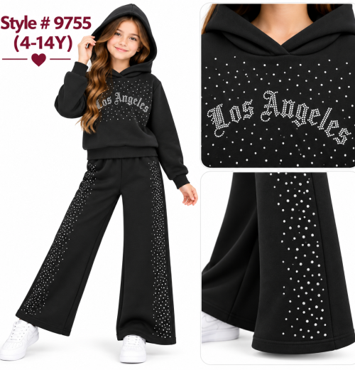 Girls 2pc Los Angeles Diamante Tracksuit (4-14y)