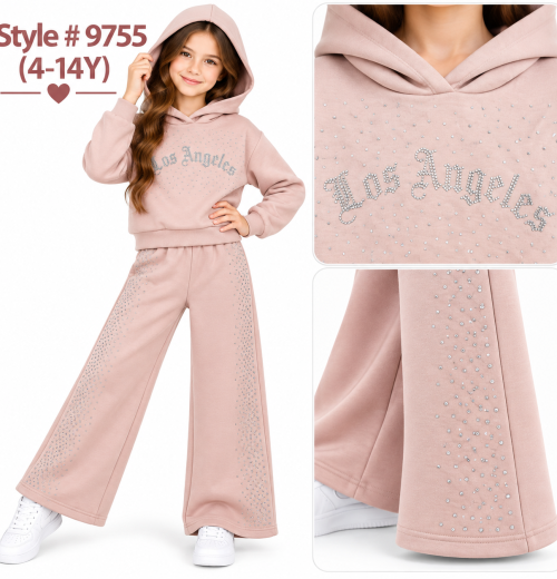 Girls 2pc Los Angeles Diamante Tracksuit (4-14y)