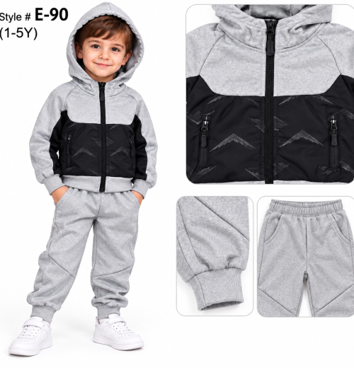Boys 2pc Contrast Hooded Tracksuit (1-5y)
