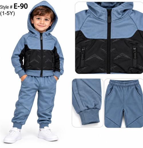 Boys 2pc Contrast Hooded Tracksuit (1-5y)