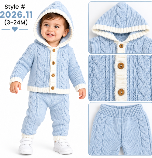 Baby 2pc Knitted Cardigan Set (3-24m)