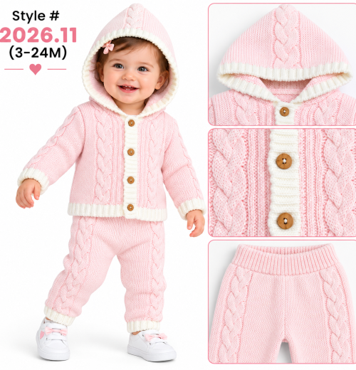 Baby 2pc Knitted Cardigan Set (3-24m)
