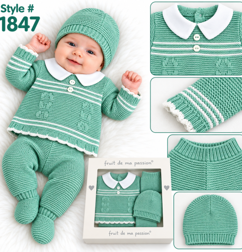 Baby Boys 3pc Knitted Gift Set (NB)