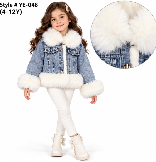 Girls Fur Lined Denim Jacket (4-12y)