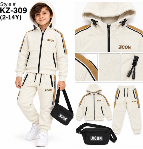 Boys 3pc ICON Embossed Tracksuit with Crossbody Bag (2-14y)