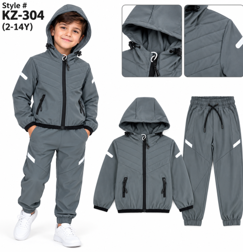 Boys 2pc Quilted Reflector Tracksuit (2-14y)