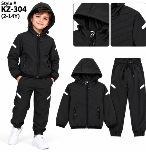 Boys 2pc Quilted Reflector Tracksuit (2-14y)