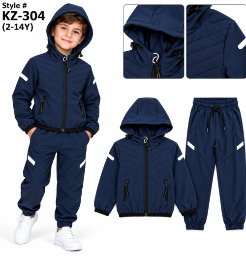 Boys 2pc Quilted Reflector Tracksuit (2-14y)