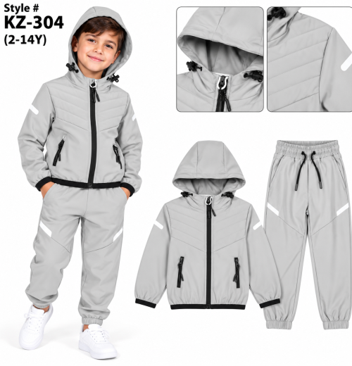 Boys 2pc Quilted Reflector Tracksuit (2-14y)