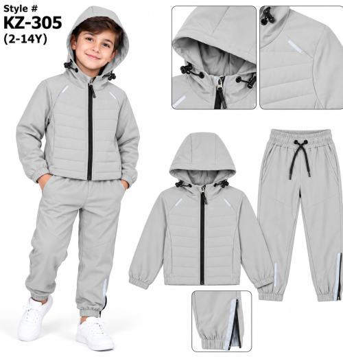Boys 2pc Windbreaker Quilted Tracksuit (2-14y)