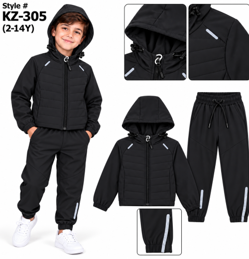 Boys 2pc Windbreaker Quilted Tracksuit (2-14y)