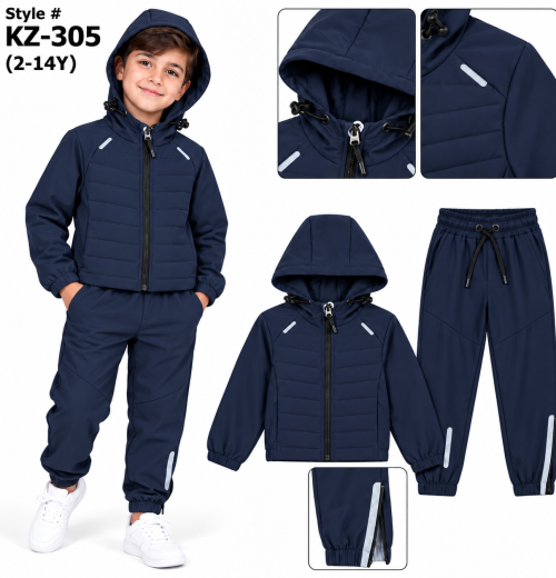 Boys 2pc Windbreaker Quilted Tracksuit (2-14y)