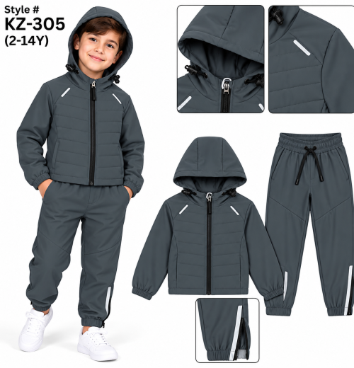 Boys 2pc Windbreaker Quilted Tracksuit (2-14y)